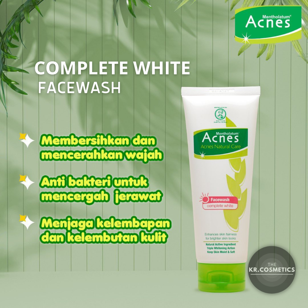 Acnes Natural Care Face Wash Complete White 50 gr 100gr