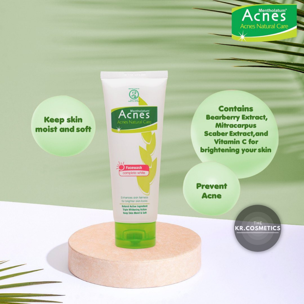 Acnes Natural Care Face Wash Complete White 50 gr 100gr