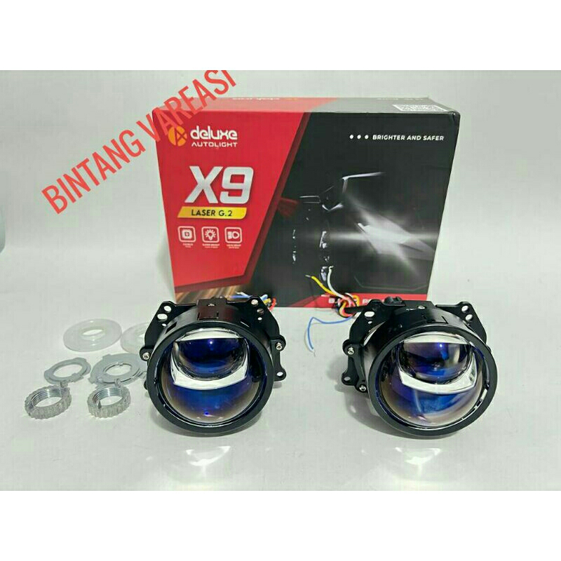 Lampu led headlamp DELUXE X9 G2 LASER Z1 3 INCH BLUE LENS