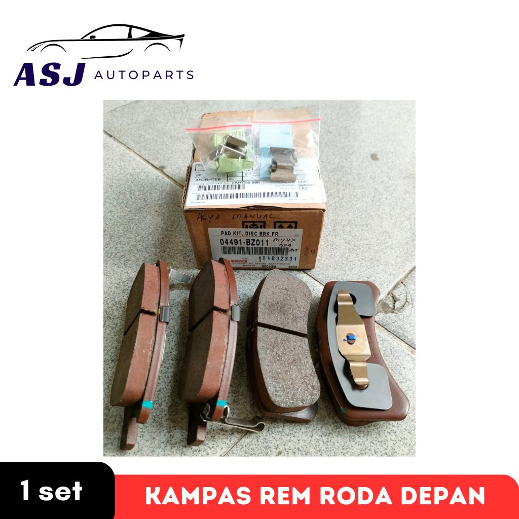 Brake Pad / Kampas Rem Roda Depan Toyota Agya Manual / Ayla Manual / Matic 04491-BZ011 Original tp