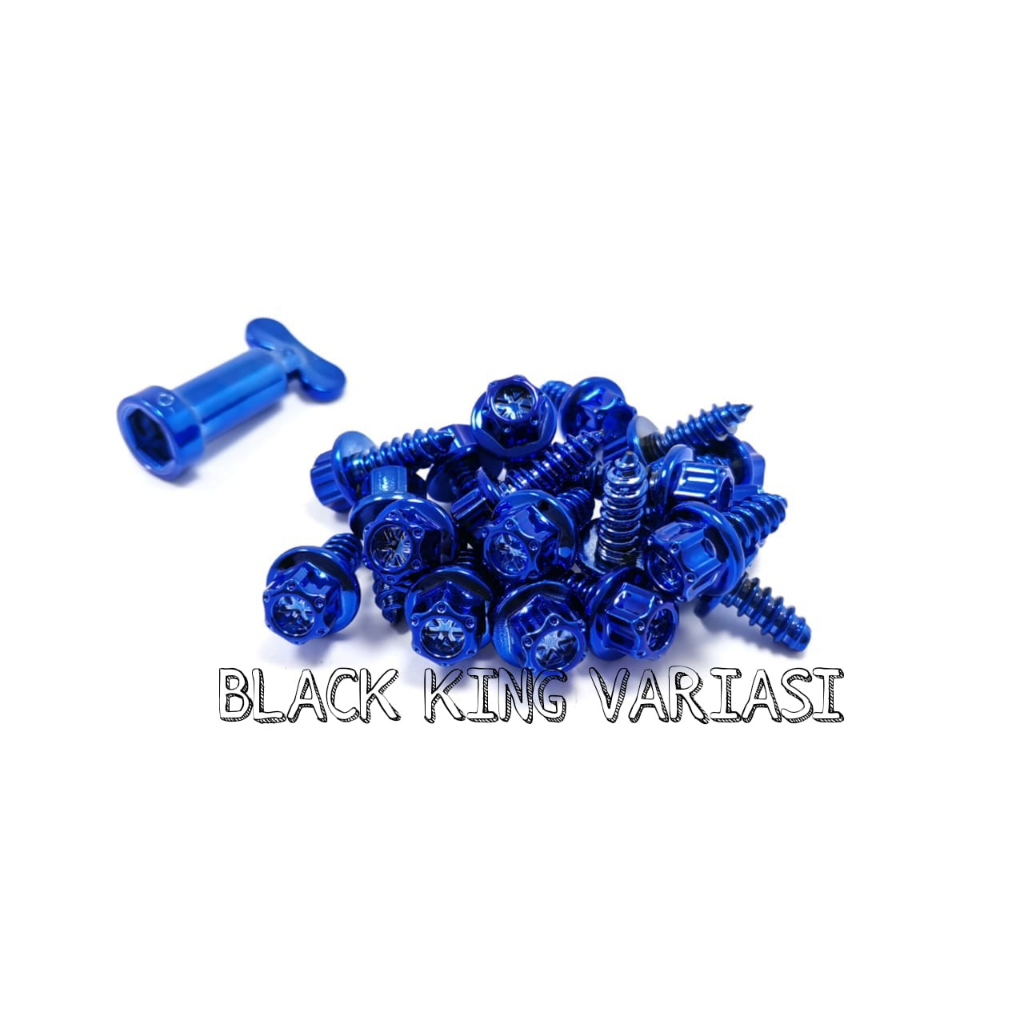 Baut Probolt Body Flower Yamaha isi 20 pcs Plus Kunci Baut Probolt Body Heng Baut Body Motor Yamaha Universal