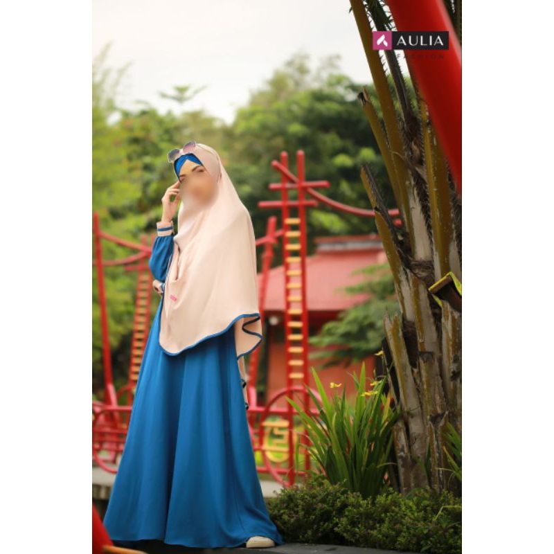 Aulia Fashion set Gamis Melliana Blue Saphire