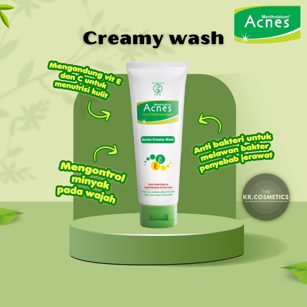 Acnes Creamy Wash sabun cuci muka jerawat 50 gr 100gr