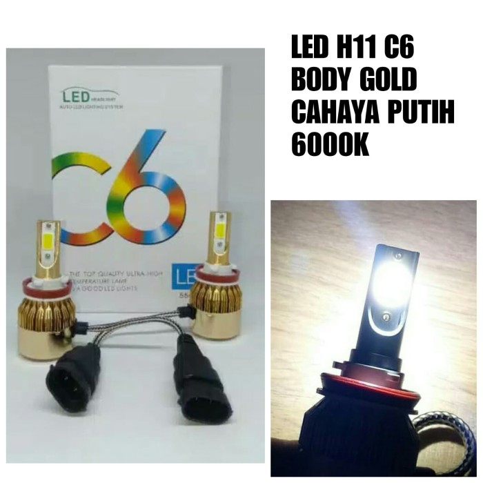 LAMPU KABUT FOGLAMP LED PUTIH H11 C6 GOLD MOBIL AVANZA - XENIA - CALYA - SIGRA - AGYA - AYLA - RUSH 