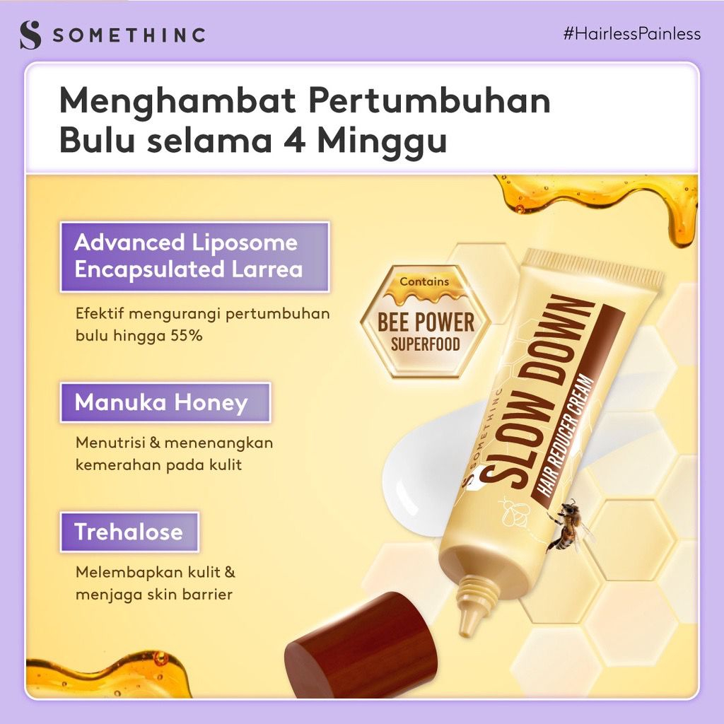 BPOM SOMETHINC Slow Down Hair Reducer Cream Krim Menghambat Pertumbuhan Bulu Ketiak Ketek