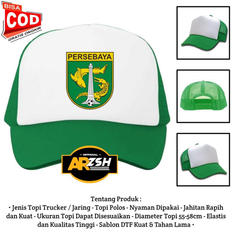 Topi Persebaya Surabaya Trucker Jaring