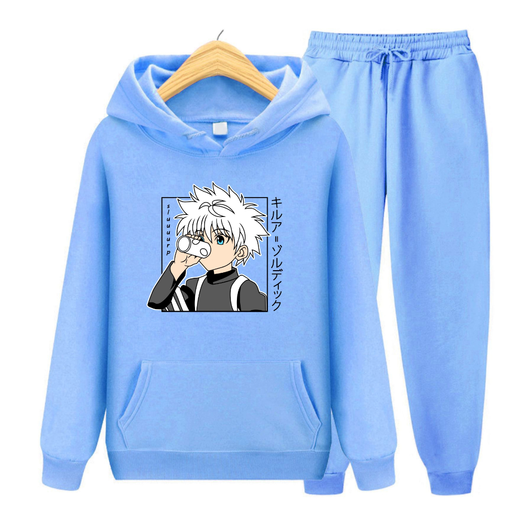 FenishaStore ANIME KILLUA X HUNTER Sweater Hoodie Atasan Dan Setelan Anak Usia 4-13Tahun Bisa Bayar Ditempat COD