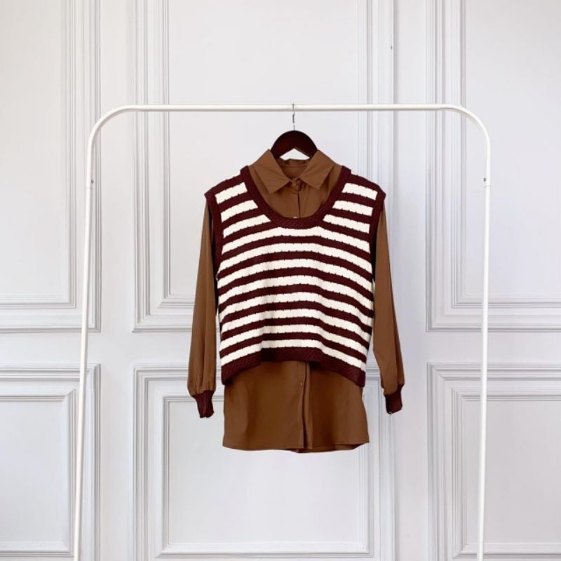 Kemeja 2in1 Vest Salur Anna