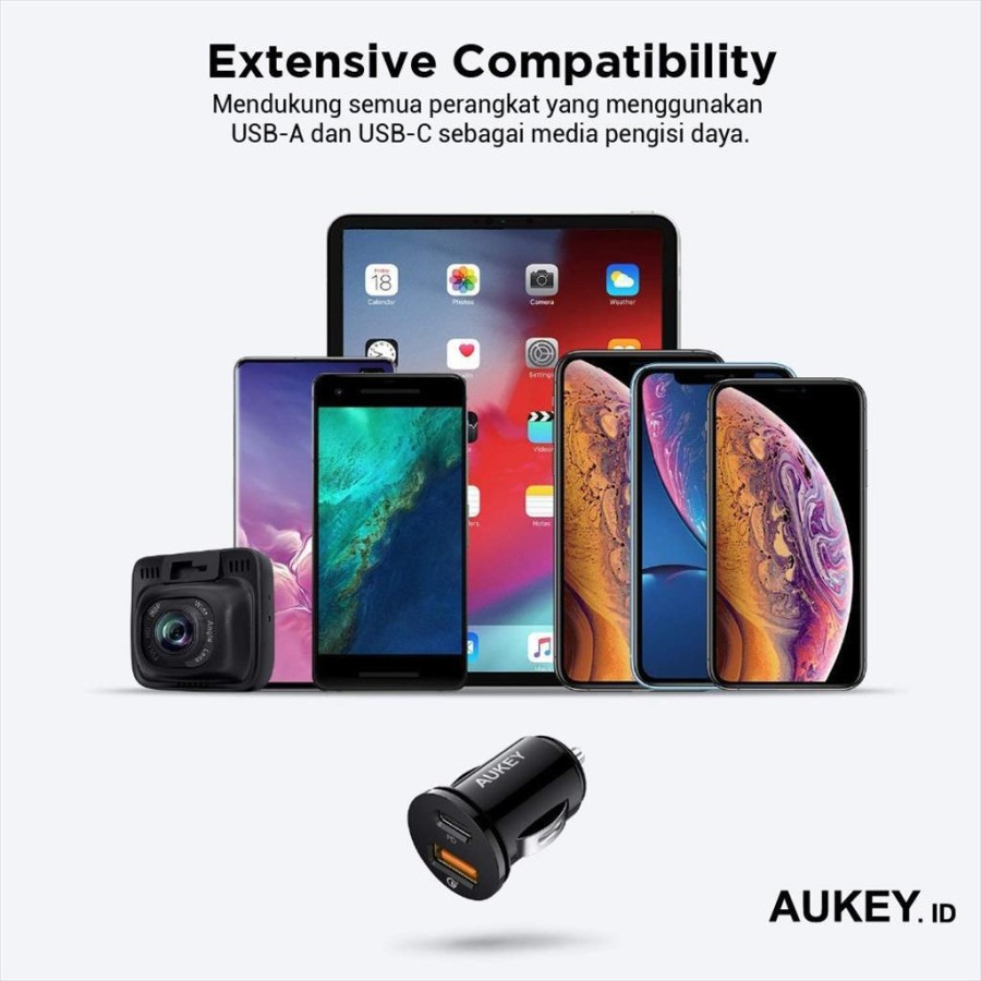 Aukey Car Charger/Charger Mobil CC Y11 With PD + QC 3.0 Original Garansi Resmi Aukey