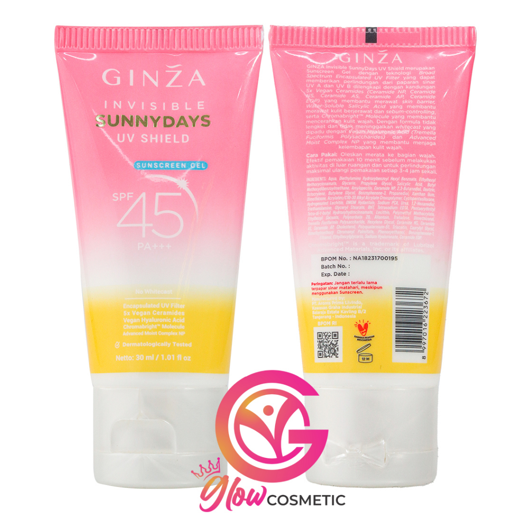 GINZA INVISIBLE SUNNY DAYS UV SHIELD SUNSCREEN GEL SPF 45 PA+++