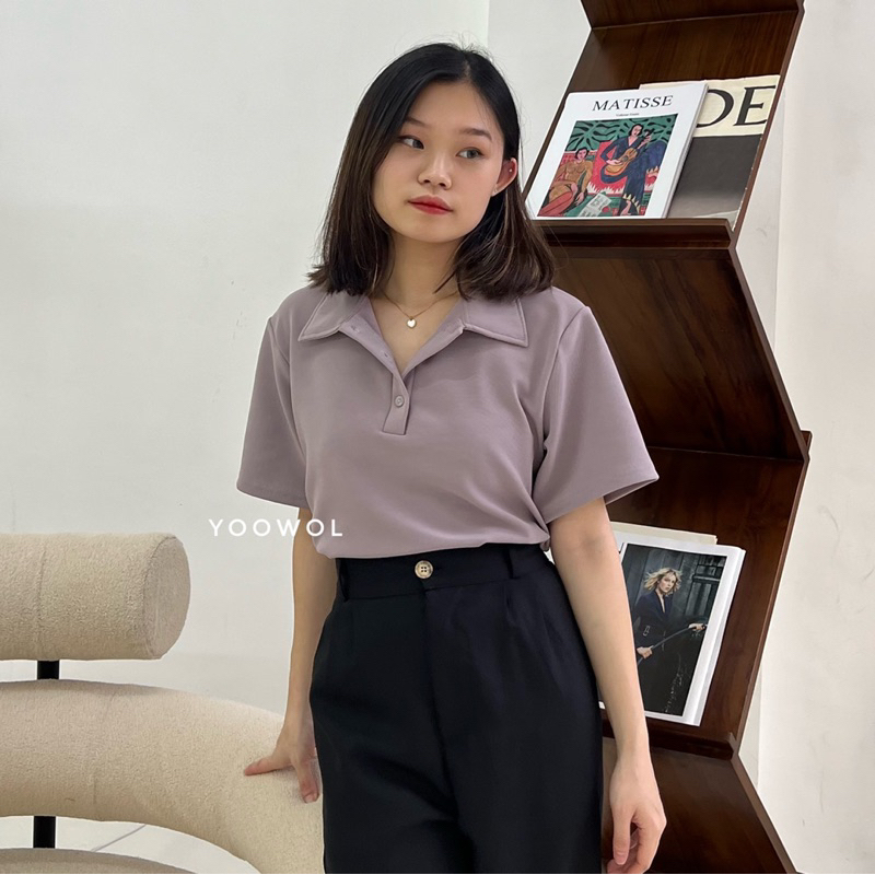 Daegu Top / Basic Knit Polo Top