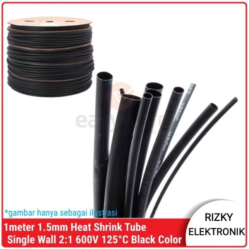 Selang Bakar Pelindung Kabel 1,5mm 1.5 mm Isolasi Heatshrink Serbaguna