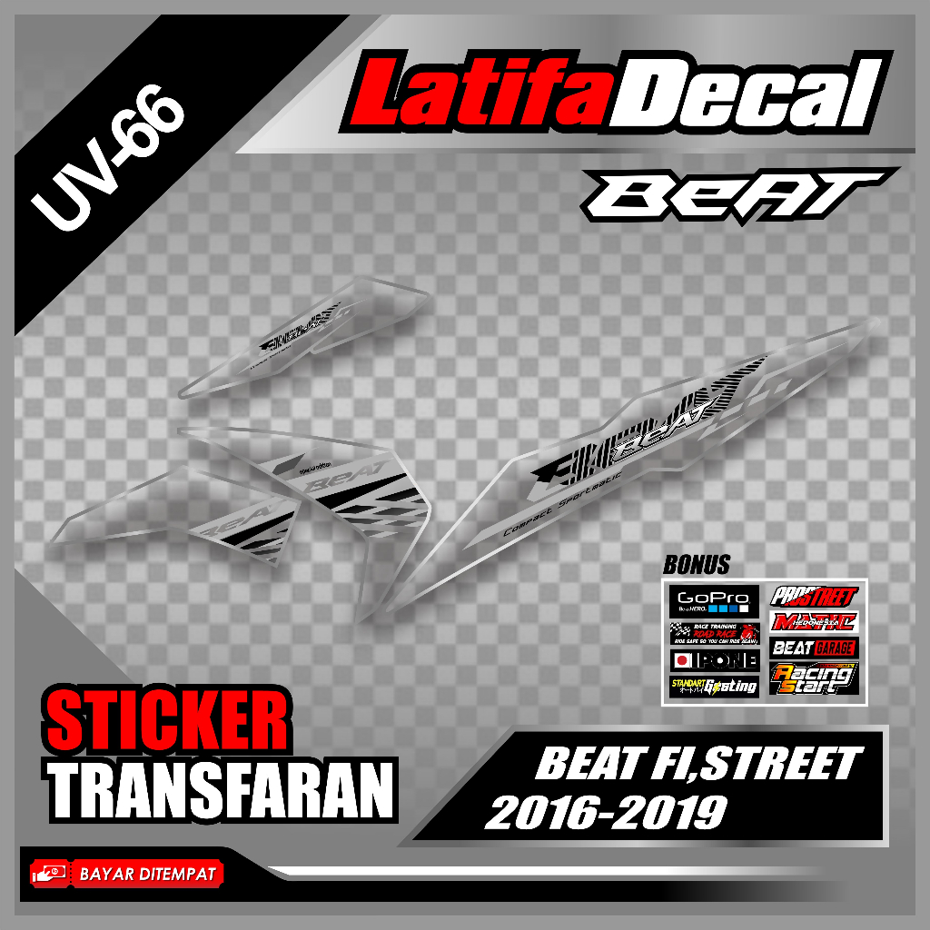 (COD) STICKER STRIPING TRANSAPRAN COSTUM BEAT FI BEAT STREET SIMPLE ELEGANT // STRIPING UV BEAT 2016