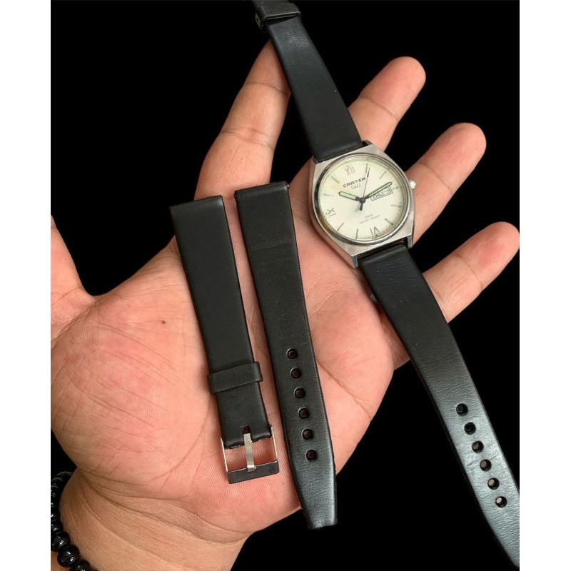 Strap tali jam tangan water proof hitam 18mm