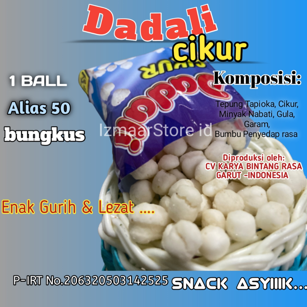 

Dadali cikur enak gurih lezat 1 ball isi 50 bungkus