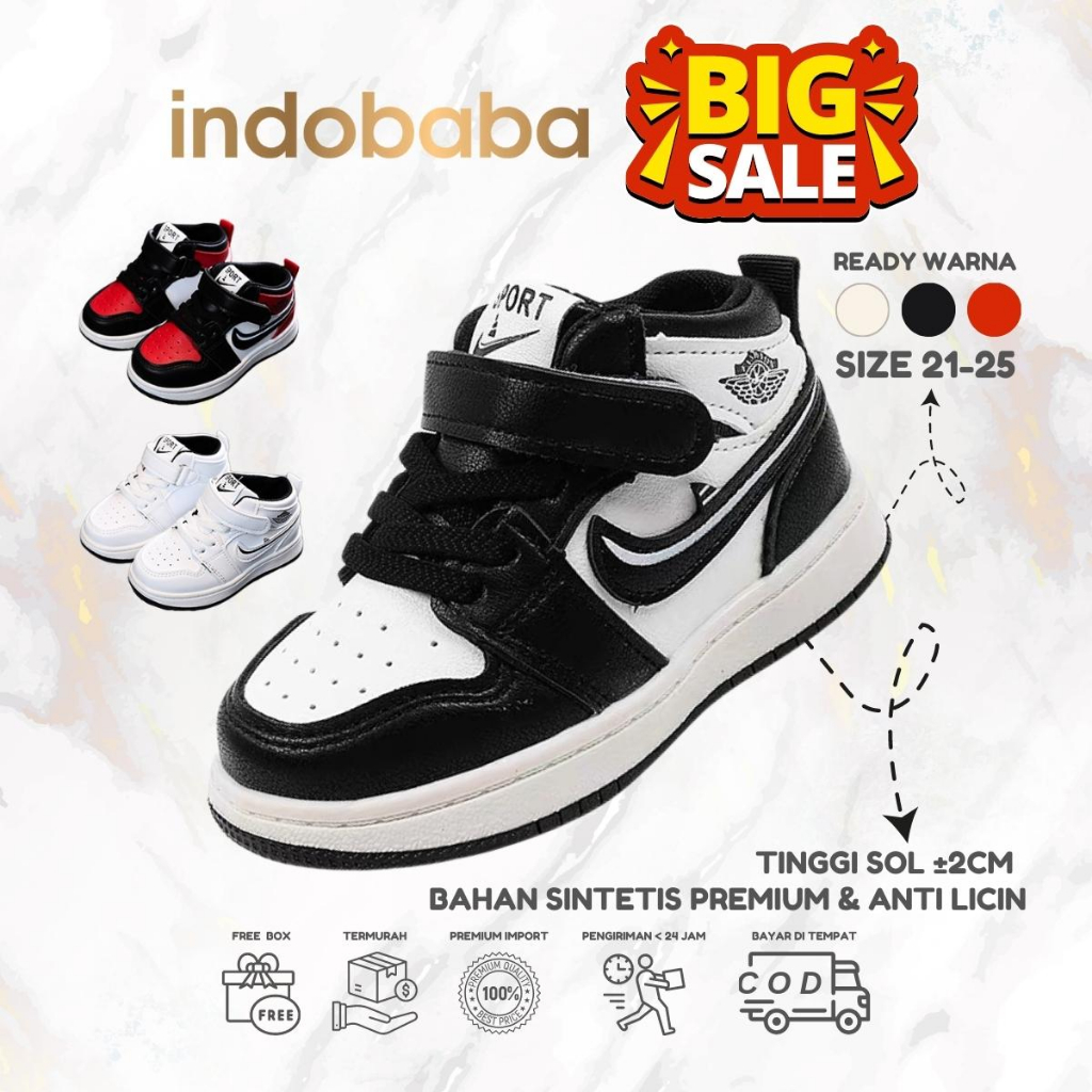 indobaba Sepatu Anak Perempuan Import Sneaker Anak Laki laki Import Usia 1-5 Tahun S174