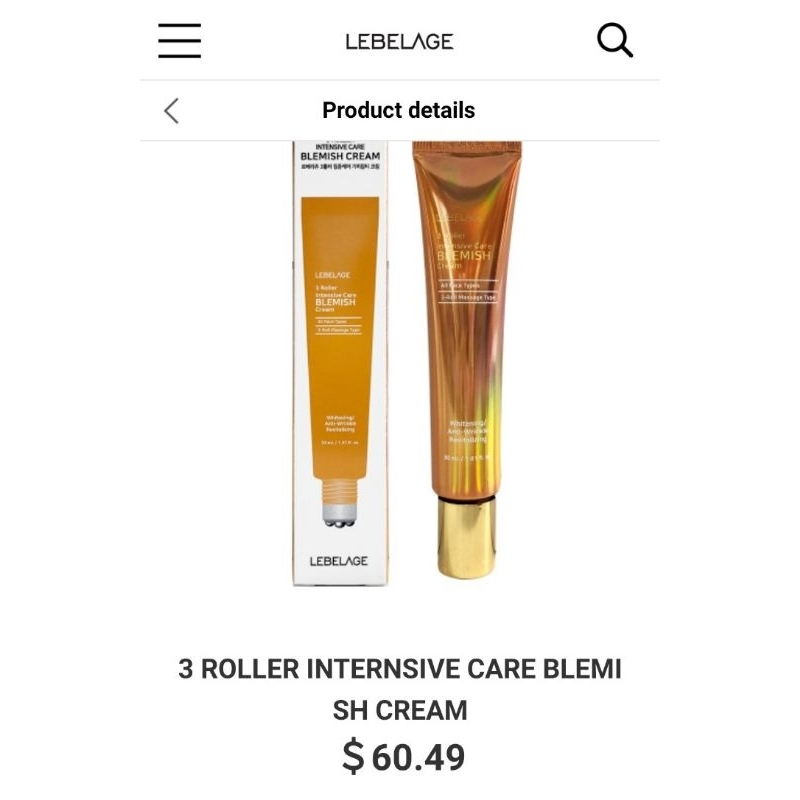 🇰🇷BLEMISH INTENSIVE CARE CREAM WITH 3 ROLLER (30ML)