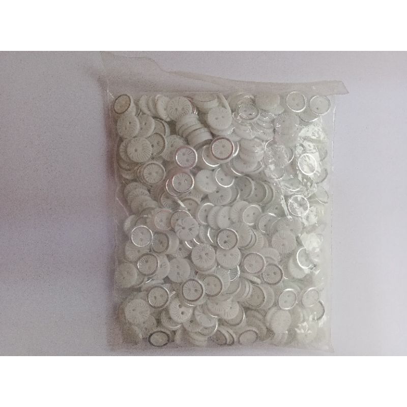 400pcs KANCING LABA - LABA LIST SILVER KANCING BAJU MUSLIM LUBANG 2 13mm /15mm