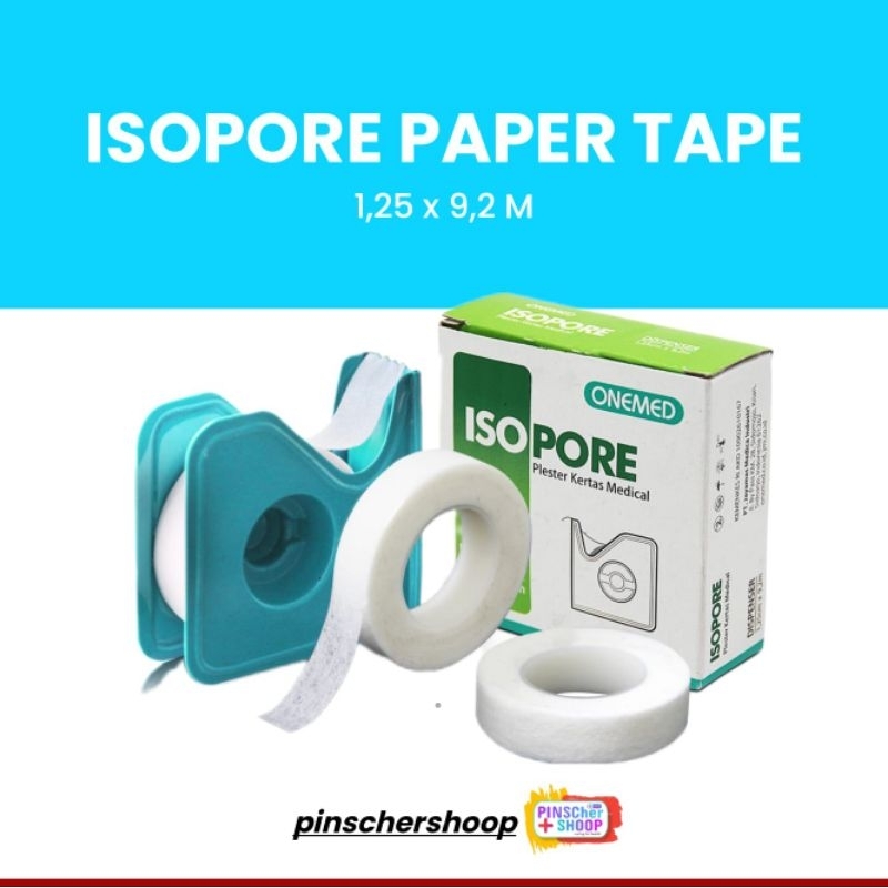 ISOPORE PLESTER KERTAS MEDICAL 1,25 x 9,2 M PAPER TAPE SEJENIS MICROPORE SATUAN