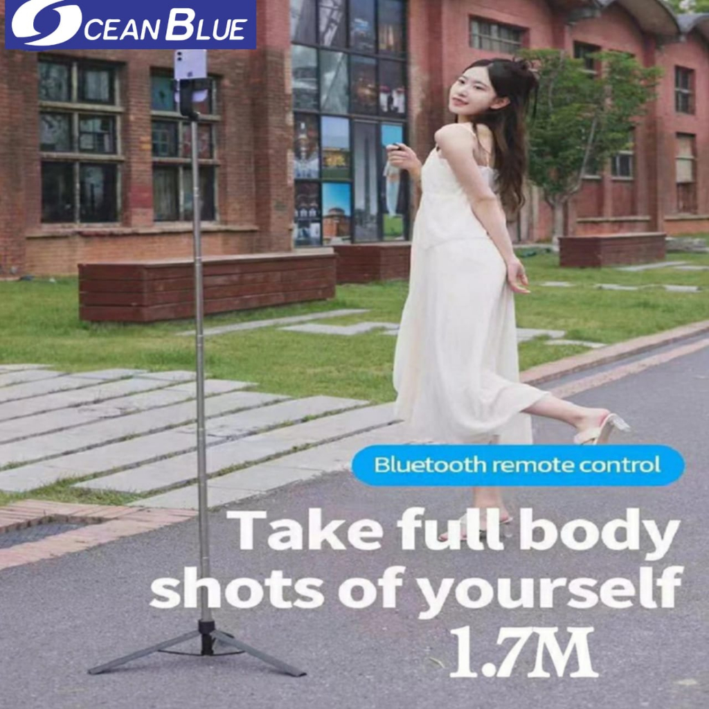 Ocean Blue OCN Y17S Y17 Tongsis Tripod Selfie Stick LED Remote Bluetooth 170Cm Tongkat Selfie Stick With Lampu HP Dudukan Penyangga Live