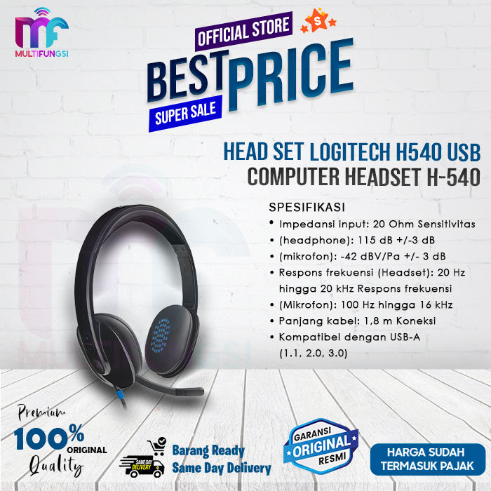 Headset LOGITECH H-540 USB - Garansi Resmi H540