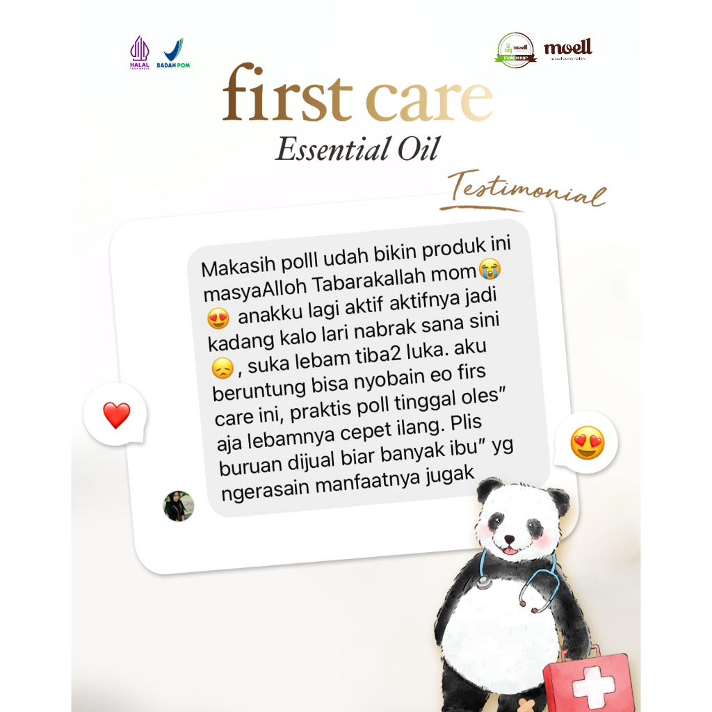 Moell First Care Natural Essential oil/ Untuk Luka Memar &amp; Bengkak/ Moell Makassar