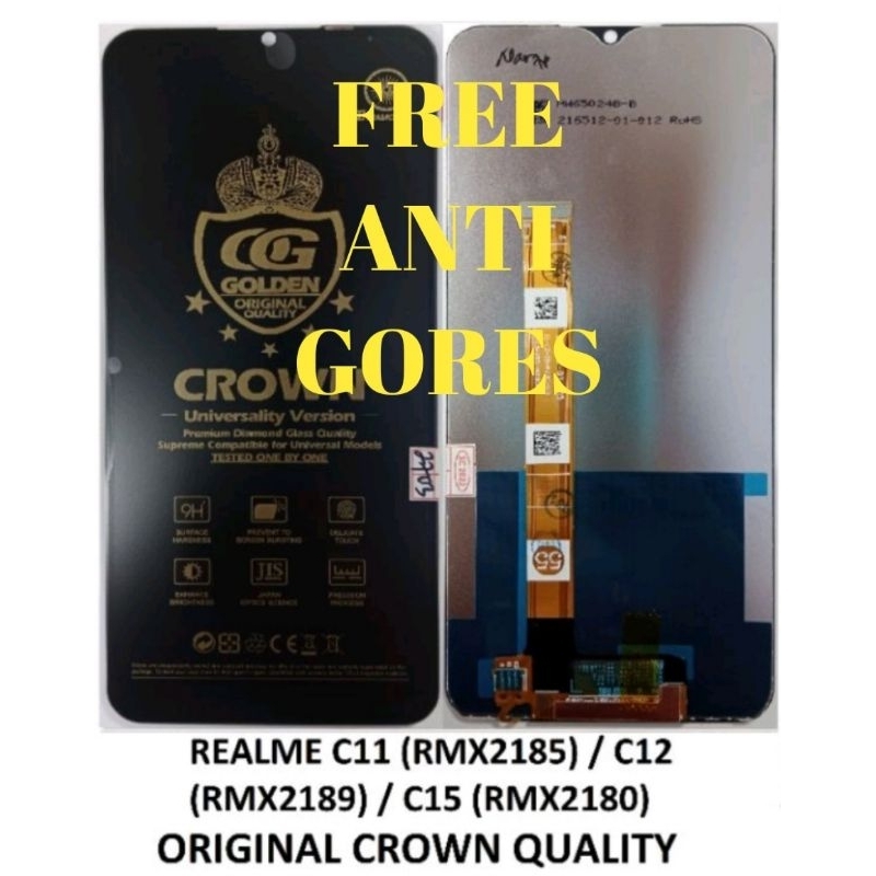 Lcd Torchscreen Hp Fullset Realme C11  / C12 / C15 Original Crown Quality. Free Dus packing & Bubble