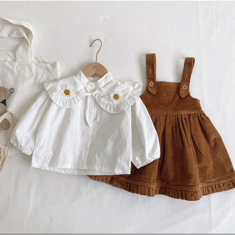 1 set corduroy dres + iner