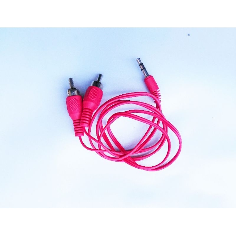 Kabel aux 2in1 / Jack 3.5mm audio RCA 2 in 1 Cable hp ke speaker aktif