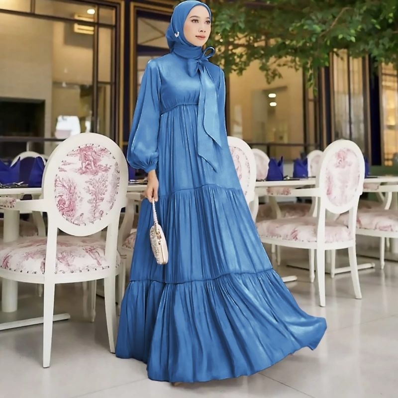 DRESS RARISA, SHIMMER, GAMIS HIJAB MUSLIM, MAXY DRESS