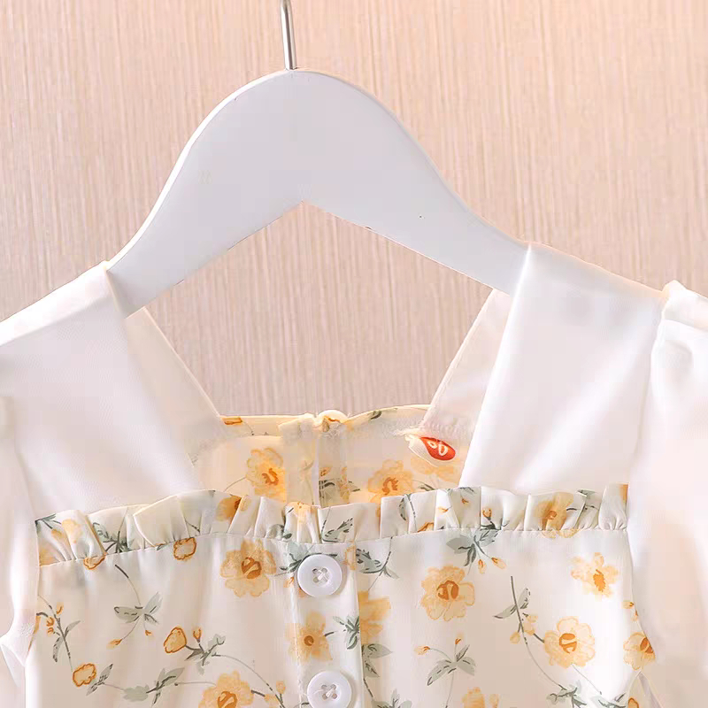 [FREE SLING BEAR ] Dress Tifa Bayi -  3 Tahun - Baju Anak Perempuan Import Drees Anak Lengan Pendek Bunga Floral babycinnamon