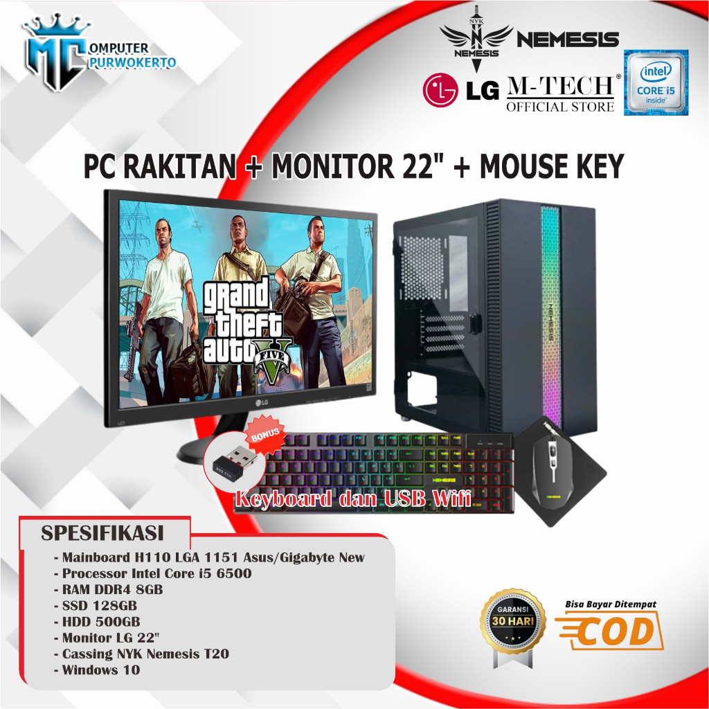 Rakitan PC / Komputer Gaming Fullset Core 15 Siap Pakai