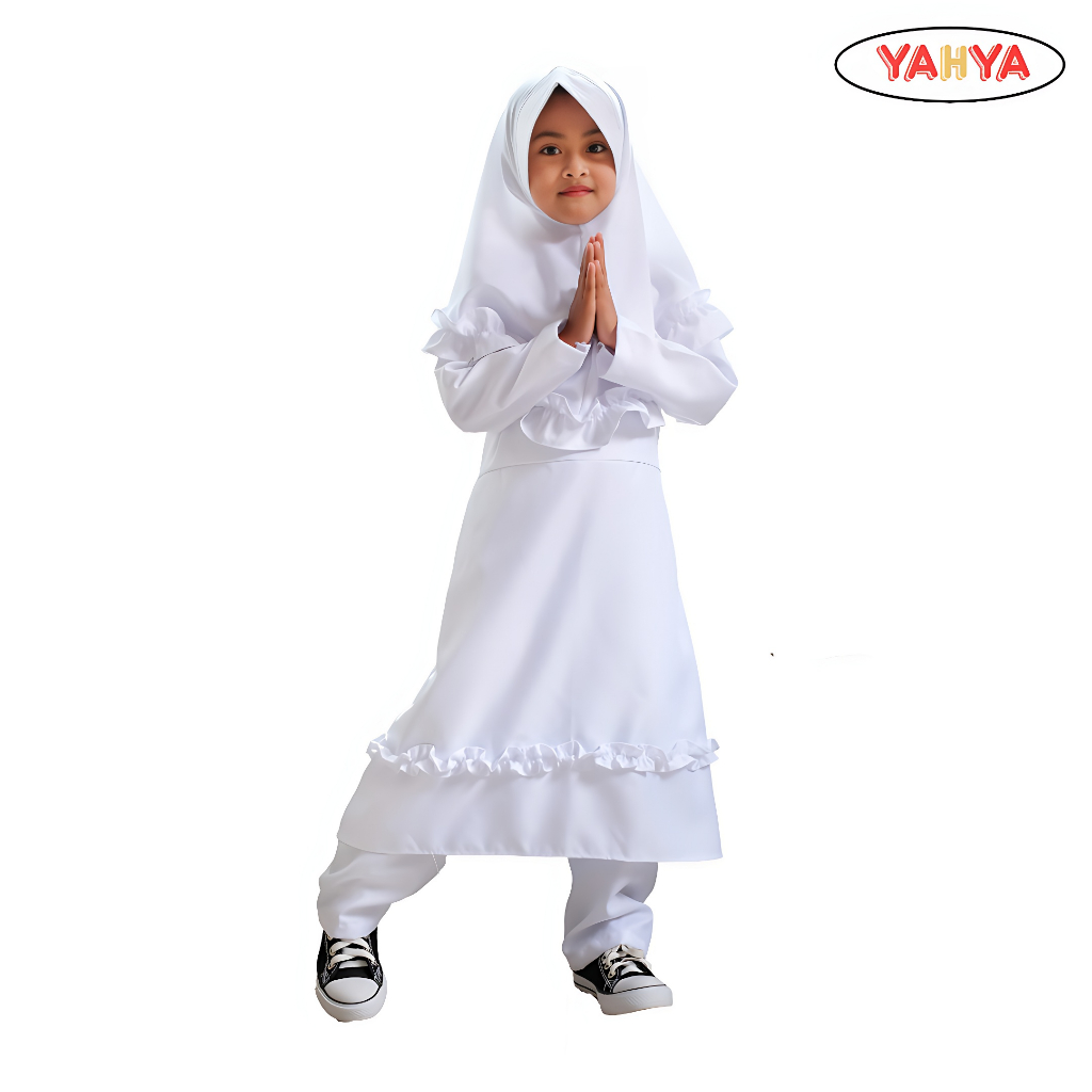 NEW SALMA Setelan Tunik Putih Celana/ Setelan Manasik/Setelan Celana Tunik Salma