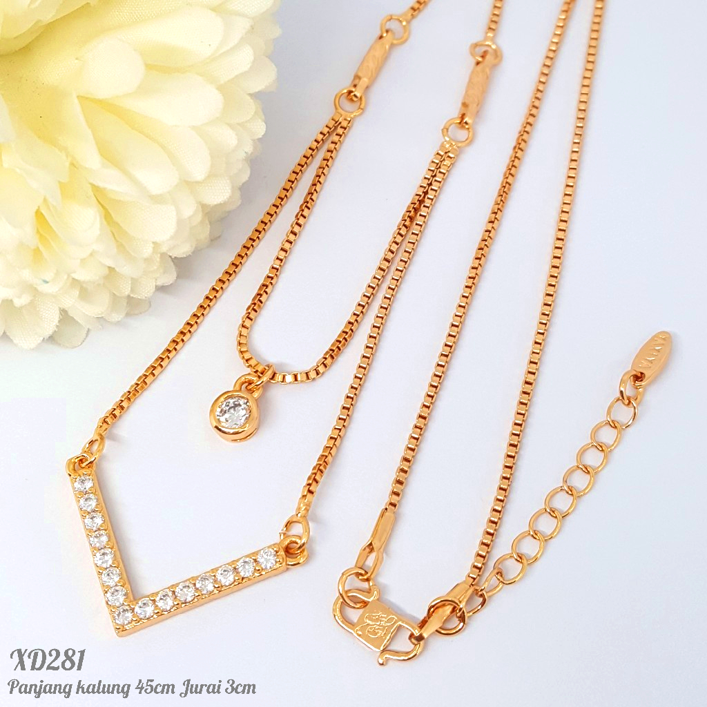 PGX Kalung Wanita Xuping Aksesoris Fashion Perhiasan Lapis Emas Premium - XD281