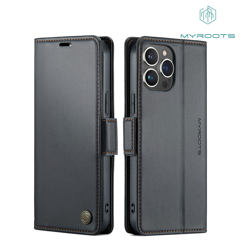 Myroots Prestige Book Case Untuk Iphone 12 Pro Max 12 Pro 12 Series Casing Dompet Eksklusif Wallet M