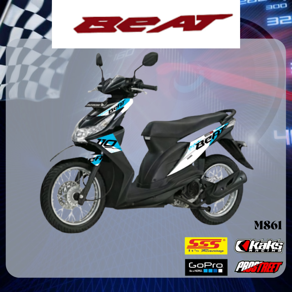 STIKER STRIPING MOTOR BEAT Karbu Tahun 2008 2009 2010 2011 2012 M861- Sticker Decal Print List Varia