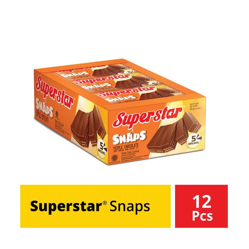 

{ PerBox isi 12 } - Superstar SNAPS 28gr Wafer Renyah berbalut Coklat 12pack