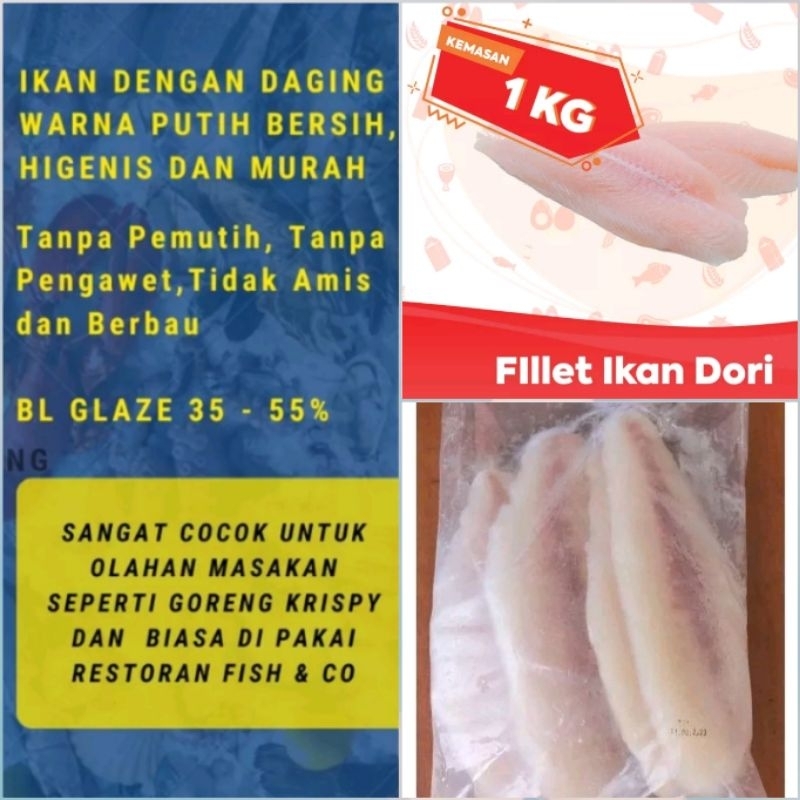 Fillet ikan dori 1 kg Premium Fresh Halal