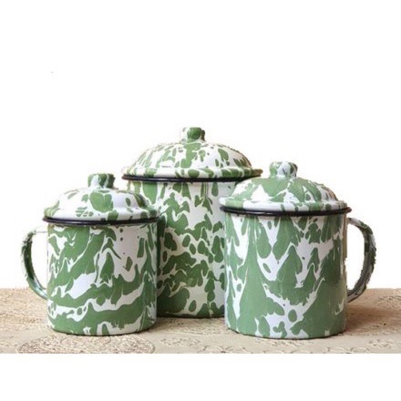 Mug Cangkir Blirik Motif Batik Enamel Jadul Timbangan