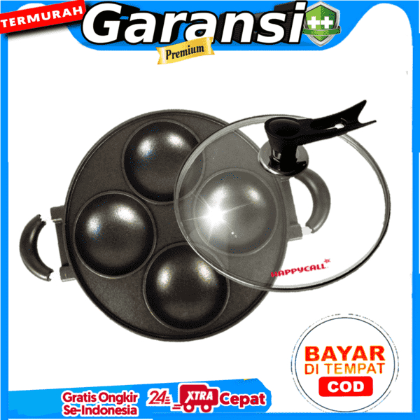 Cetakan Apem 4 Lubang Cekung Happy Call Teflon Anti Lengket