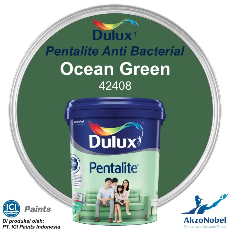 CAT TEMBOK DULUX PENTALITE ANTIBAC - OCEAN GREEN 42408 (PAIL)