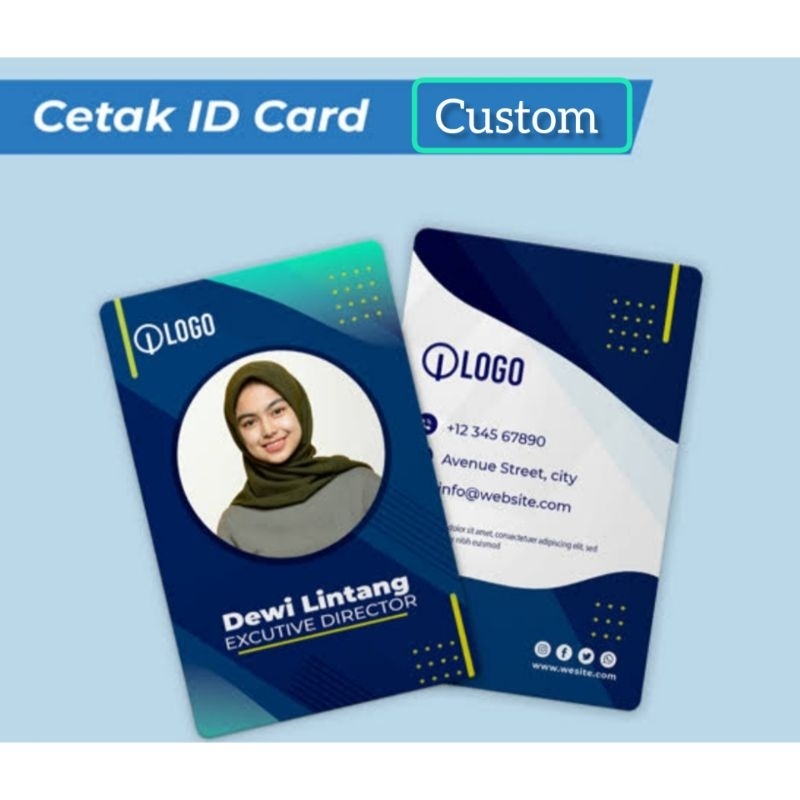 Costum Cetak ID Card Kartu Karyawan Kartu Mahasiswa Kartu Pelajar Kartu Panitia