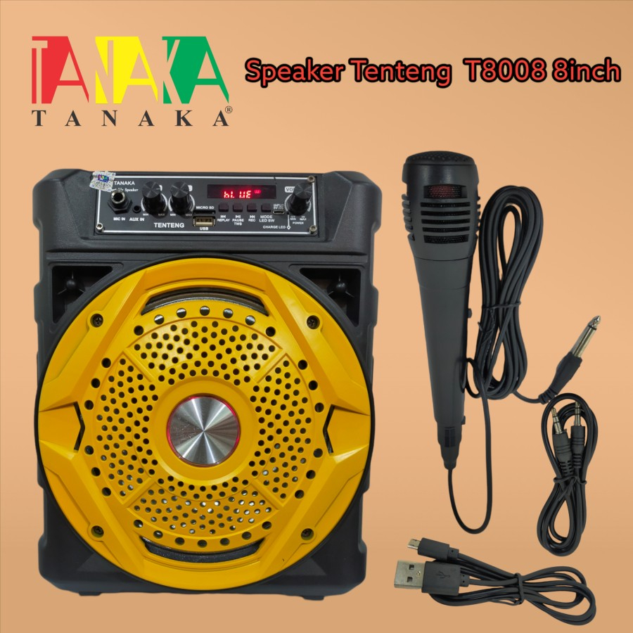 SPEAKER PORTABLE TANAKA T8008 8 INCH speaker wireless tanaka t8008 bluetooth