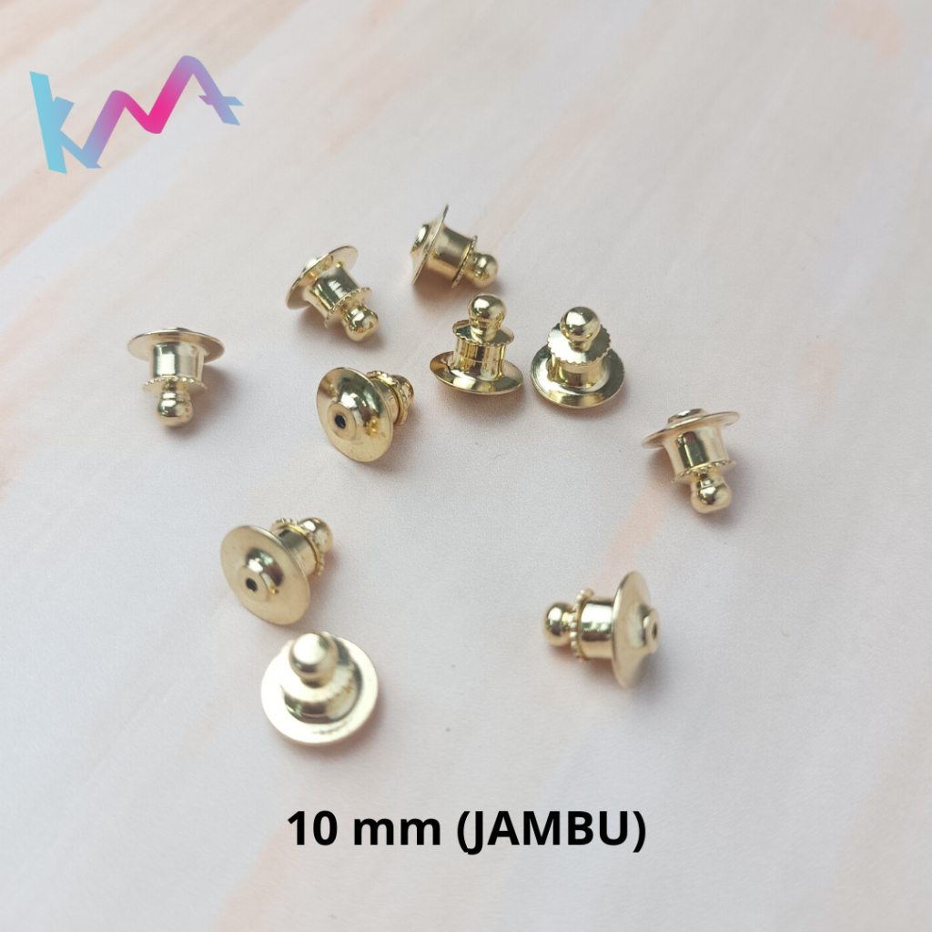 Kancing Knop Gold Manset 8mm Ring Snap Pengaman Paku Pin Jambu Image 2