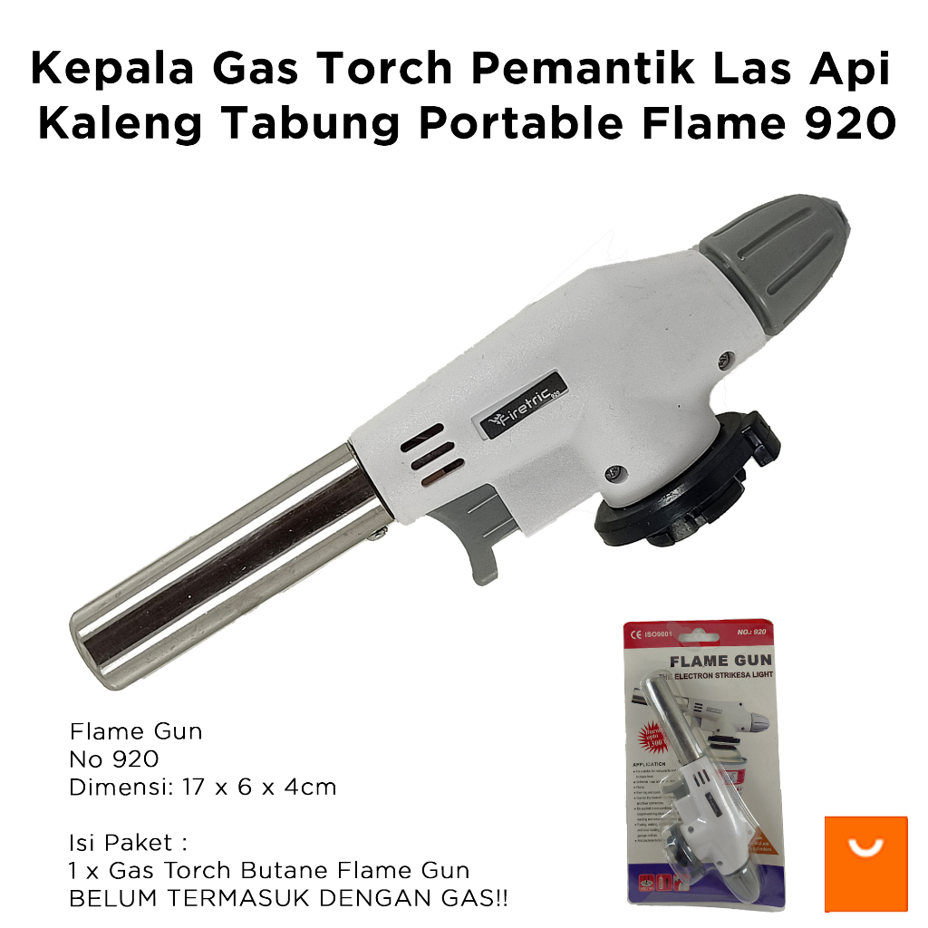 Kepala Gas Torch Pemantik Las Api Kaleng Tabung Portable Flame 920