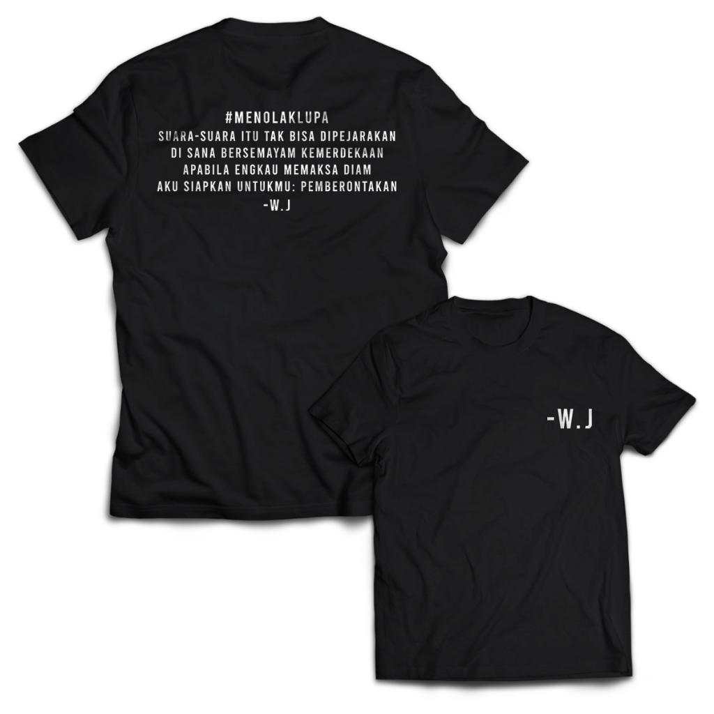 Kaos Pria Tulisan Kata WIJI THUKUL SUARA Tokoh Aktivis Dewasa Baju Atasan Unisex PakeKaos