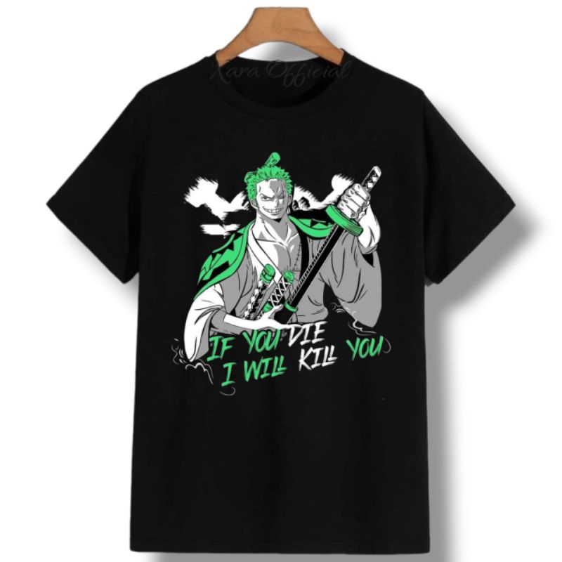 Kaos Printing Zoro Killer / Kaos Karakter Kekinian / Kaos Polos / Baju Casual / Kaos Anime