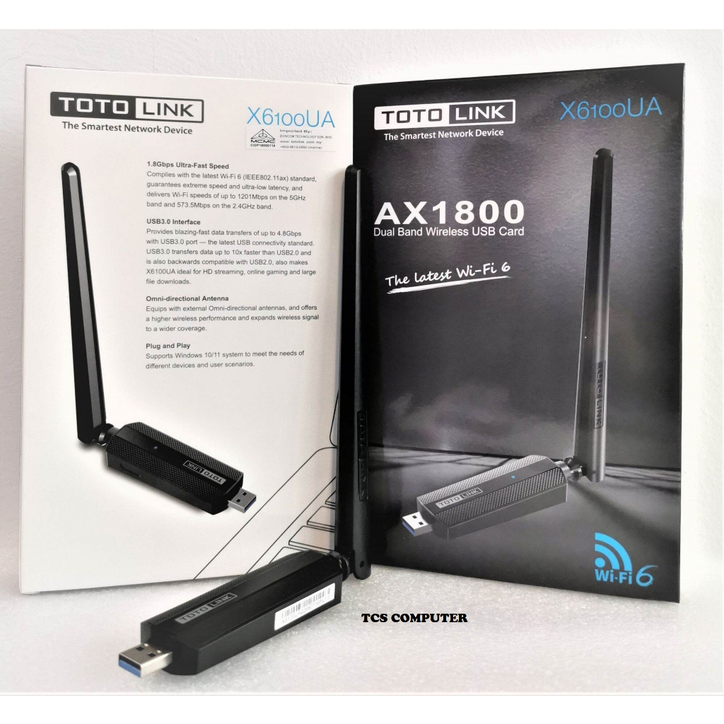 Totolink X6100UA AX1800 Wireless Dual Band USB Adapter 1774 Mbps Ultra