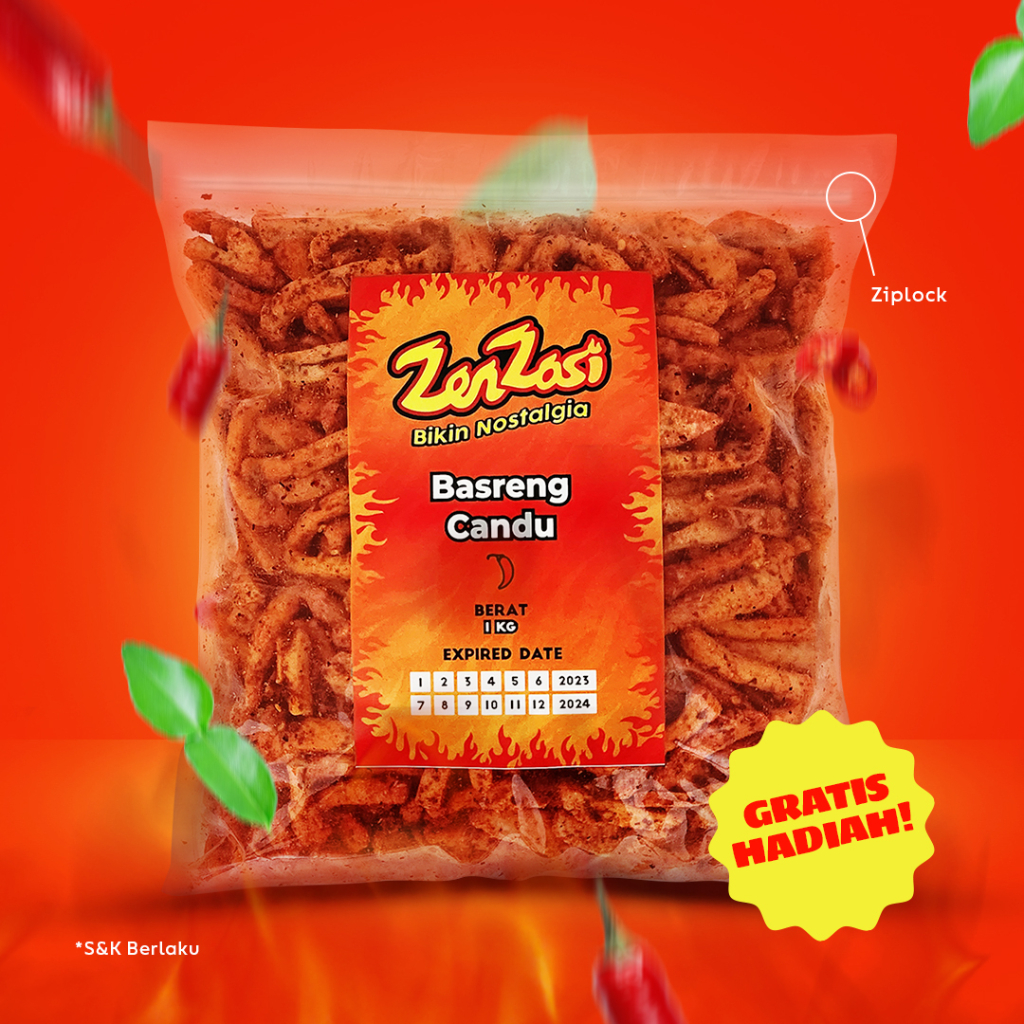 

Basreng Pedas Daun Jeruk Candu Zenzasi