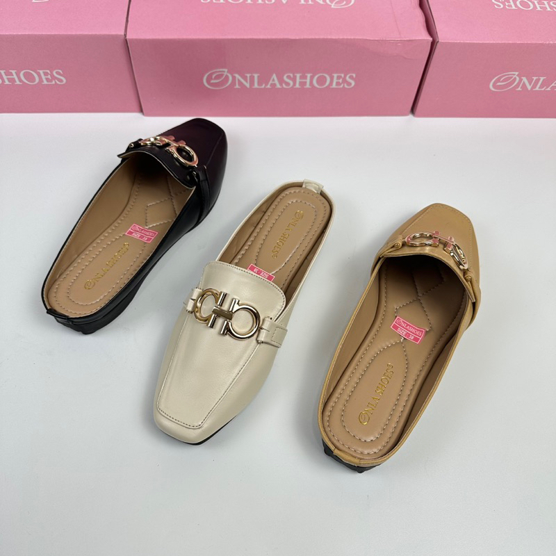 Onlashoes - Sandal Wanita Mules Delia Hak 3cm